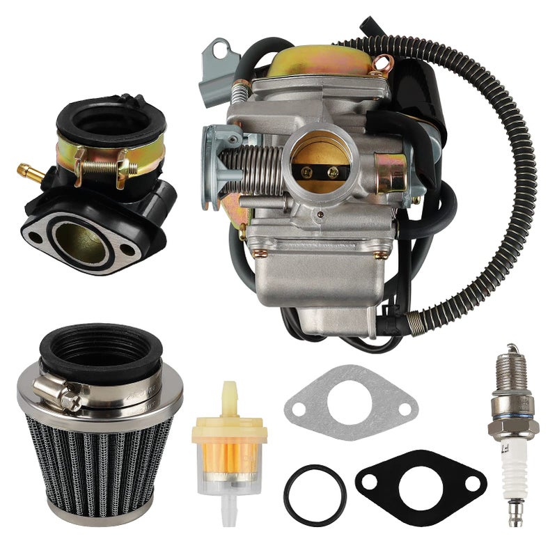 مكربن ​​150cc لمحركات GY6 4 السكتة الدماغية 125cc 150cc 152QMJ 157QMI PD24J 24 مللي متر للدراجات النارية سكوتر ATV Go Kart مع خنق كهربائي - Image 1